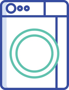 Washing machine outline color illustrations vector