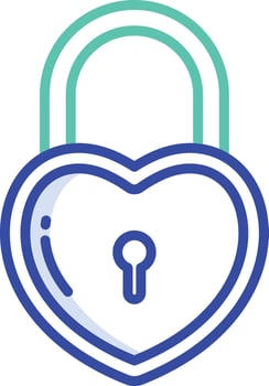 Lock outline color illustration vector