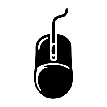 Computer mouse logo icon silhouette illustration png