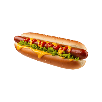 Ultimate Snack Hotdog with Ketchup and Mustard Isolated on Transparent Background png
