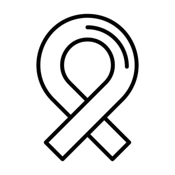 Awareness ribbon icon black and white sign vector