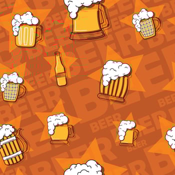 Beer glasses and bottles Colored sketch pattern background illustration vector