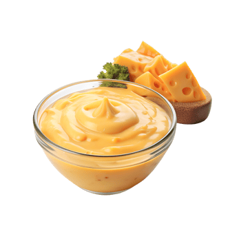 Cheese Sauce In A glass bowl With sliced Cheese png