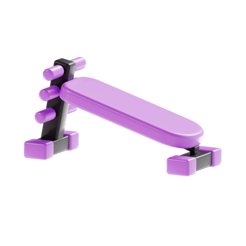 sit up bench 3d icon illustration, transparent background png