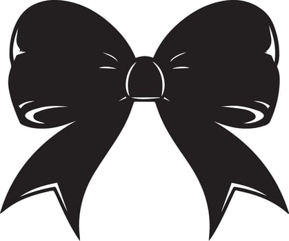 Ribbon bow silhouette vector