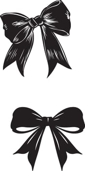 Ribbon bow silhouette vector