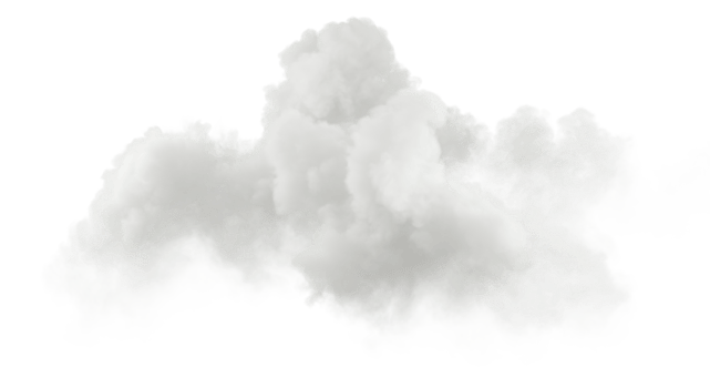 Isolated white clouds smooth realistic shapes on transparent backgrounds 3d render png