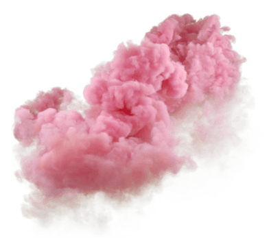 Explode pink clouds shapes on transparent backgrounds 3d illustrations png
