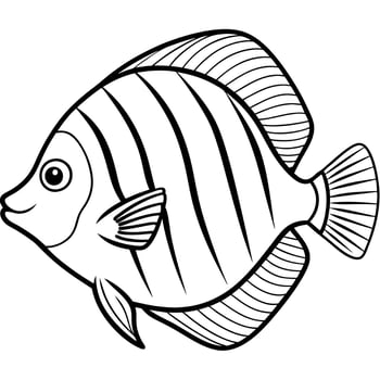 Discus fish lies icon vector