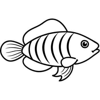 Dwarf Gourami fish runs icon vector