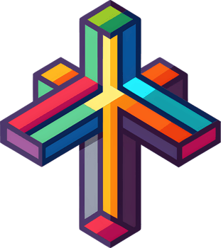 Colorful Christian Cross Clipart, Inspiring Faith Through Vivid Imagery. AI-generated. png
