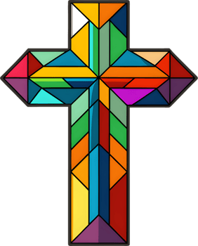 Colorful Christian Cross Clipart, Inspiring Faith Through Vivid Imagery. AI-generated. png