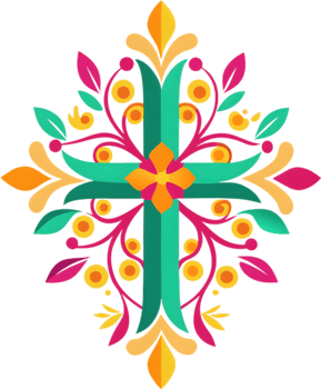 Colorful Christian Cross Clipart, Inspiring Faith Through Vivid Imagery. AI-generated. png