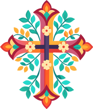 Colorful Christian Cross Clipart, Inspiring Faith Through Vivid Imagery. AI-generated. png