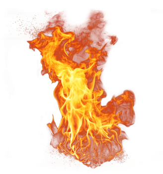 Burning fire element isolated on transparent background png