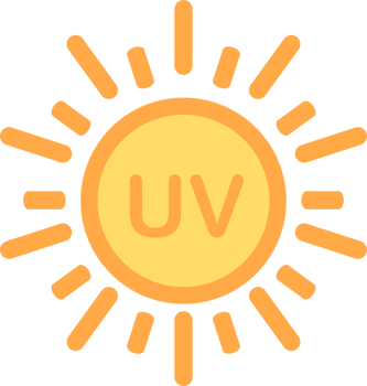 UV radiation icon solar ultraviolet light symbol for graphic design, logo, web site, social media, mobile app, ui illustration. png
