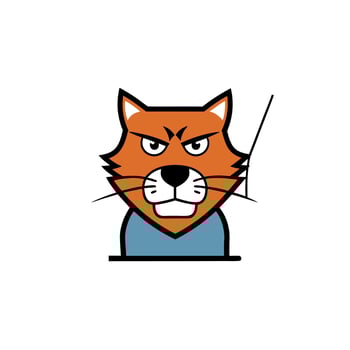 Fishing Cat angry icon vector