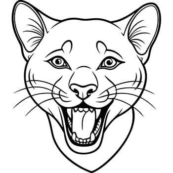 Fossa lynx laughs icon vector