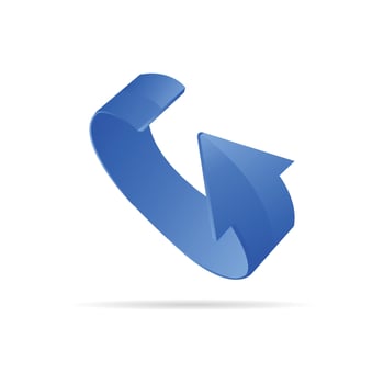 3D blue realistic up arrow vector