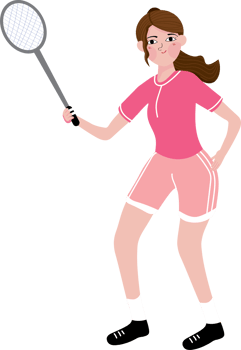 Morning Badminton Session with Sporty Girl on Weekend png