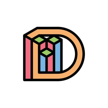 Letter D Building Colorful Modern Creative Icon Business Logo vector