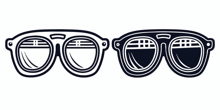 creative two pairs of goggles with different shapes on them vector