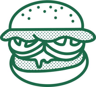 burger retro food illustration restaurant design png
