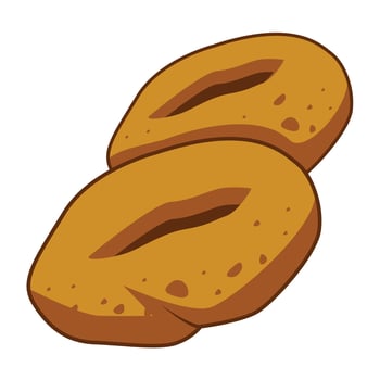 bread watercolor illustration vector