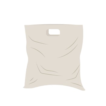 A textile or plastic shopping bag. A flat bag for groceries or other items. Shopping. vector