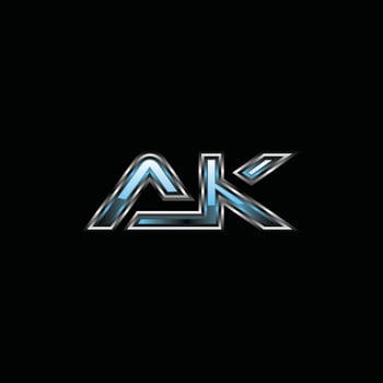 Letter AK Metallic Modern Geometric Business Technology Logo vector