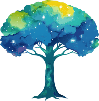 Mystical Watercolor Yggdrasil, Norse World Tree Art. AI-generated. png