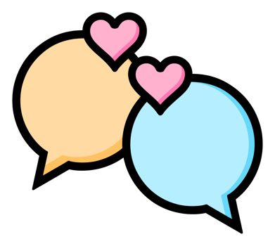 Cute Speech Bubbles With Love Hearts png