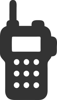 walkie talkie black fill icon vector