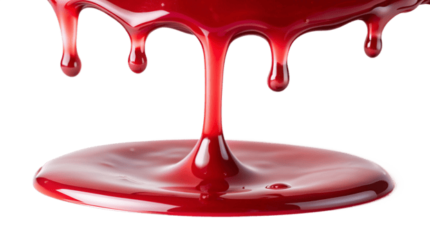 Red syrup dropping isolated on transparent background png