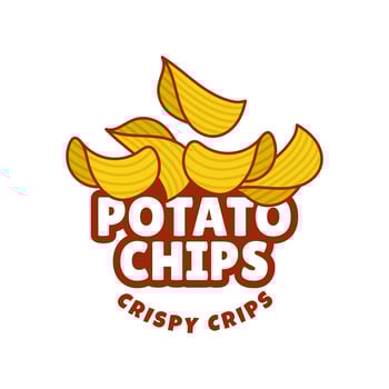 Logo Potato chips, Food and Snack logo with Simple Potato Cartoon, Unique Food, Snack, Chips Business identity Icon isolated on white background vector