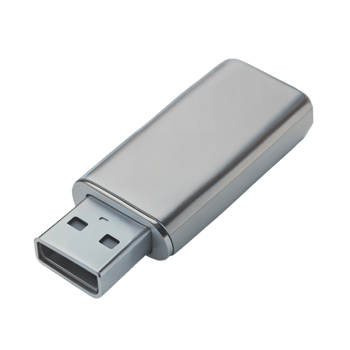 Silver USB Flash Drive Isolated on Transparent Background png