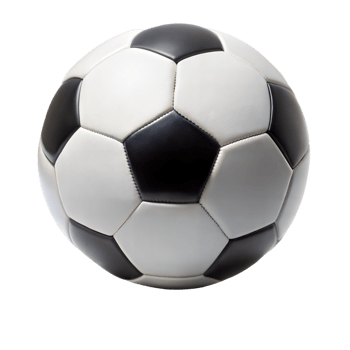 Close-Up of Classic Black and White Soccer Ball Isolated png