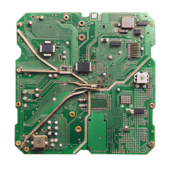 Close-Up of Green Printed Circuit Board PCB Microchip png