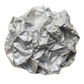 Crumpled Aluminum Foil Ball on a Transparent Background png