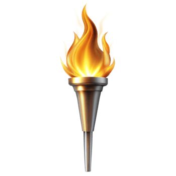 Realistic Flaming Torch Symbolizing Victory and Celebration png