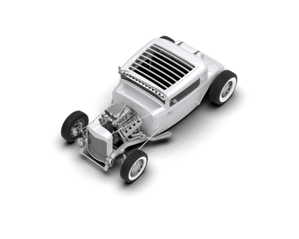 Muscle car isolated on background. 3d rendering - illustration png