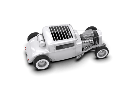 Muscle car isolated on background. 3d rendering - illustration png