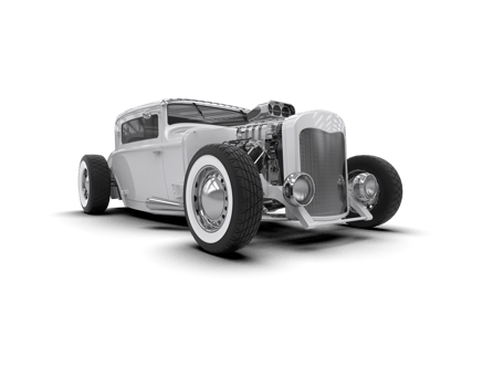 Muscle car isolated on background. 3d rendering - illustration png