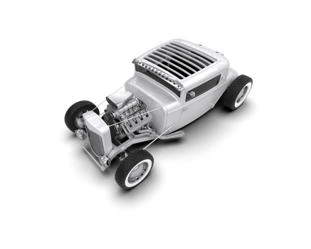 Muscle car isolated on background. 3d rendering - illustration png