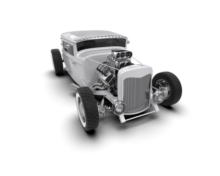 Muscle car isolated on background. 3d rendering - illustration png