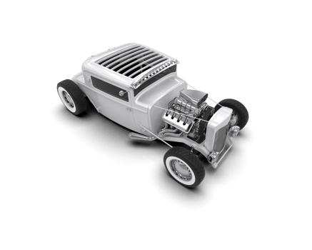 Muscle car isolated on background. 3d rendering - illustration png
