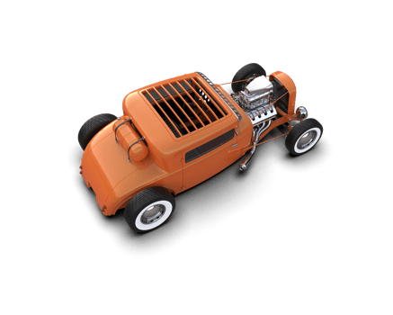 Muscle car isolated on background. 3d rendering - illustration png