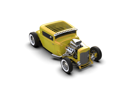 Muscle car isolated on background. 3d rendering - illustration png