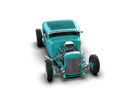 Muscle car isolated on background. 3d rendering - illustration png