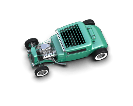 Muscle car isolated on background. 3d rendering - illustration png